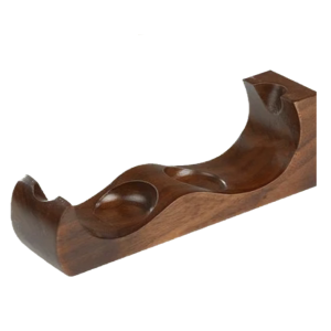 Pipe Rest Double Pipe Walnut Finish