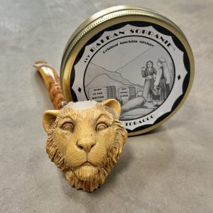 Meerschaum Carved Lion Head pre-colored by Kenan